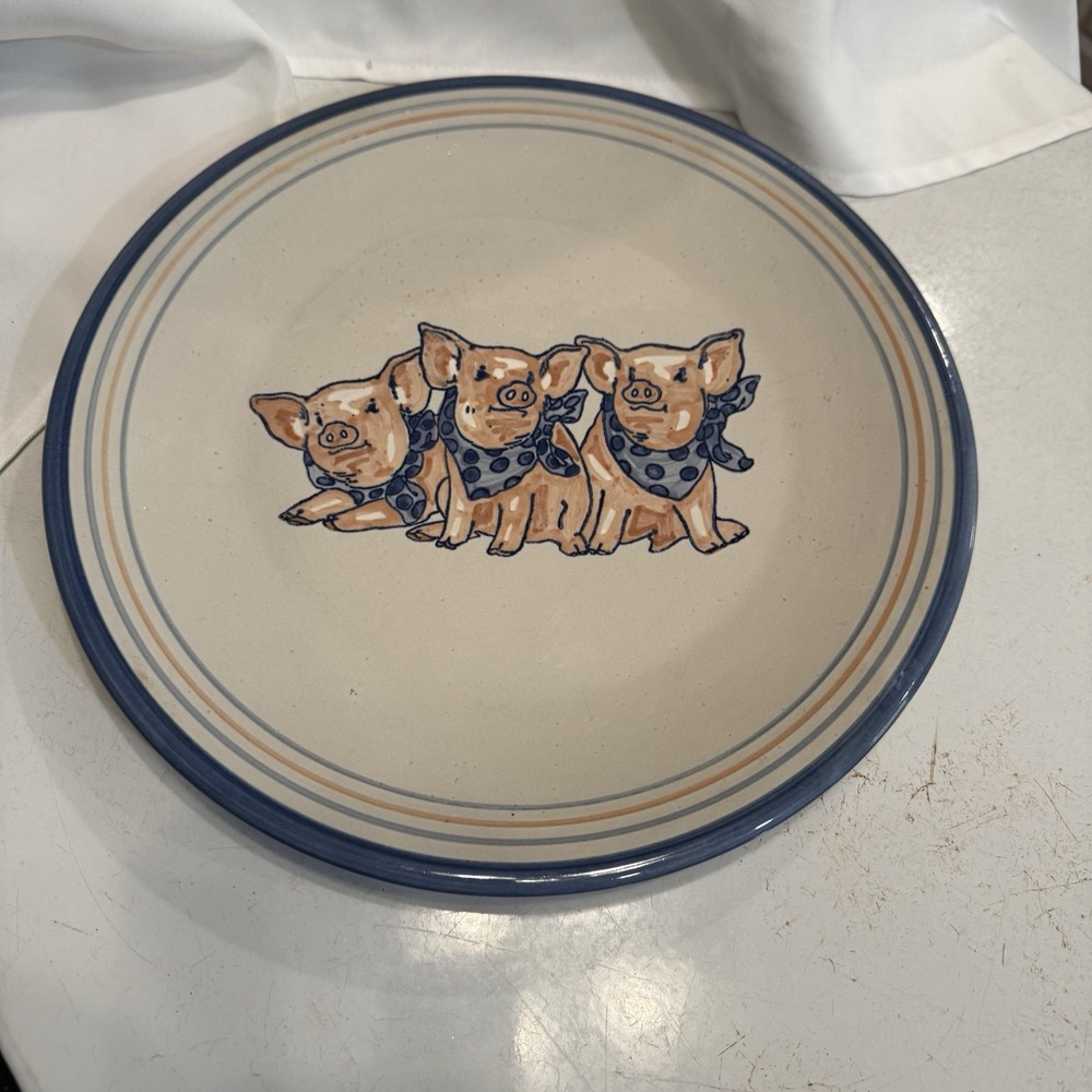 Louisville Stoneware Precious Pigs Large‎ Round Serving Platter 13.5"